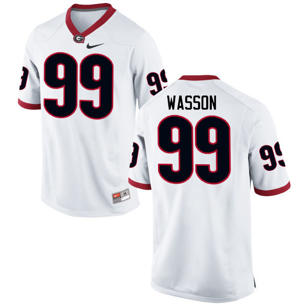 Georgia Bulldogs #99 Mitchell Wasson College Football Jerseys-White